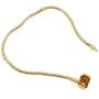 Kinteshun Snake Bracelet Chain,Gold Plating European Bead Charm Wristlet Bracelet Chain with Snap Barrel Clasp(2pcs,3mm&7.5 inches)