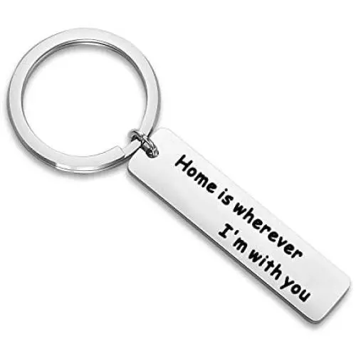WUSUANED New Home Gift Home is Where I Am with You Keychain Housewarming Jewelry Gift for Homeowner WUSUANED New Home Gift Home is Where I Am with You Keychain Housewarming Jewelry Gift for Homeowner