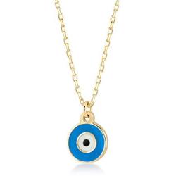 GELIN Evil Eye Pendant Necklace in 14k Solid Gold, Cute Jewelry for Women, Teens