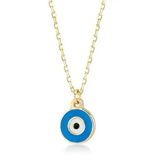 GELIN Evil Eye Pendant Necklace in 14k Solid Gold, Cute Jewelry for Women, Teens GELIN Evil Eye Pendant Necklace in 14k Solid Gold, Cute Jewelry for Women, Teens