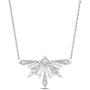 Jewelili Enchanted Disney Fine Jewelry Sterling Silver with 1/6 CTTW Diamonds Elsa Snowflake Necklace