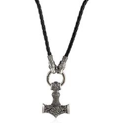 LANGHONG Norse Viking Thor Hammer Necklace Mjolnir Necklace for Men Talisman Jewelry