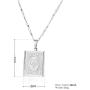 HSJack Women Girls Locket Necklaces Square Book Shape 2 Slot Photo Frame Pendant Necklace Jewelry