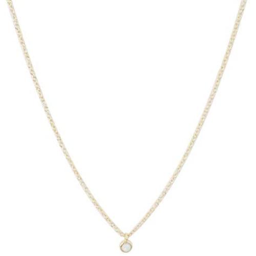HONEYCAT Opal Bezel Set Necklace in Gold, Rose Gold, or Silver | Minimalist, Delicate Jewelry