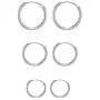 3 Pairs 10-20mm Small Sterling Silver Hypoallergenic Cartilage White Yellow Gold Helix Mini Silver Hoop Tragus Earrings Set for Sensitive Ears for Women Girls Men Nose Lip Rings