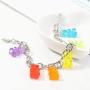 Gummy Bear Necklace Bracelet Set Colorful Multicolor Transparent Resin Bear Earring Cartoon Cute Candy Crazy Aesthetic Pendant Necklace for Girls Women Jewelry
