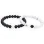 Couples His and Hers Bracelet Lava Beads White Howlite 8mm Beads 7.1''&7.5'' Couples His and Hers Bracelet Lava Beads White Howlite 8mm Beads 7.1''&7.5''