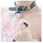 2Pcs/Set PU Leather Lace Choker Collar for Women Punk Necklace Cute Bow Lace Girls Cosplay Cat Bell Chokers