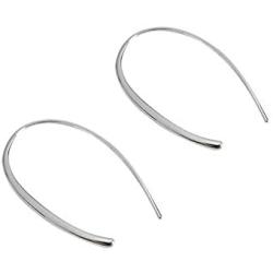 Minimalist Upside Down Drop Dangle Open Hoop Earrings for Women Girls S925 Sterling Silver Lightweight Wire Needle Thin Threader U Shape Earring Hypoallergenic Jewelry Personalized Gifts