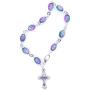 Zuluf Crystal Rosary Bracelet with Silver Plated Chain and Crucifix Catholic Religious Jewelry - Religious Cross Bracelet Christian Classic | Velvet Bag & Certificate Included |BRA025