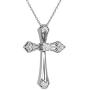 1/4 Carat Diamond Cross Pendant Necklace for Women in 14k White or Yellow Gold (H-I, SI2-I1, cttw) with 18 Inch Silver Chain and Lobster Claw by Privosa Fine Jewelry