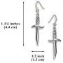 USA 925 Sterling Silver Gothic Dagger Sword Pirate Medieval Renaissance Dangle Earrings USA 925 Sterling Silver Gothic Dagger Sword Pirate Medieval Renaissance Dangle Earrings