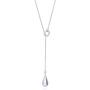 BERRICLE Rhodium Plated Sterling Silver Teardrop Fashion Necklace and Earrings Set