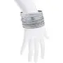 Lux Accessories Silver Tone Sticker Glitter Pave Crystal Rhinestone Bangle Set