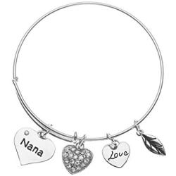 Nana Charm Bangle Bracelet- Nana Gifts- Nana Jewelry- Gift for Nanas