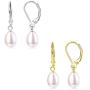 Fansilver 925 Sterling Silver Freshwater Cultured Pearl Drop Earrings For Women Elegant Pearl Dangle Earrings Leverback 6mm/8mm Wedding Jewelry