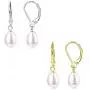 Fansilver 925 Sterling Silver Freshwater Cultured Pearl Drop Earrings For Women Elegant Pearl Dangle Earrings Leverback 6mm/8mm Wedding Jewelry