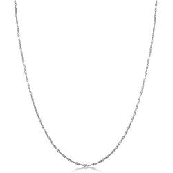 Kooljewelry 14k White Gold Singapore Chain Necklace (0.7 mm, 1 mm, 1.4 mm, 1.7 mm)