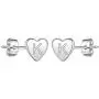 Heart Initial Stud Earrings for Girls, S925 Sterling Silver 14K Gold Plated Dainty Heart Earrings Hypoallergenic Little Girls Earrings for Women Toddler Earrings for Girls Kids