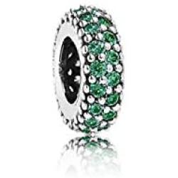 MiniJewelry Pave Inspiration Spacer Charms for Bracelets Women Birthday Birthstones Sterling Silver Charms, Cubic Zirconia