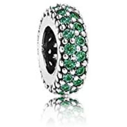MiniJewelry Pave Inspiration Spacer Charms for Bracelets Women Birthday Birthstones Sterling Silver Charms, Cubic Zirconia