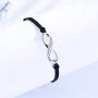 ZENI Infinity Love Bracelet for Women Girl 925 Sterling Sliver Zircons 24cm Handmade Adjustable Rope Bracelet Black Christmas Jewelry Gift