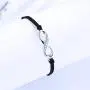 ZENI Infinity Love Bracelet for Women Girl 925 Sterling Sliver Zircons 24cm Handmade Adjustable Rope Bracelet Black Christmas Jewelry Gift