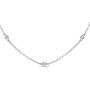 GemStar USA Sterling Silver Cubic Zirconia Station Dainty Chain Choker Necklace