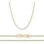 Orostar Sterling Silver 1.3mm Diamond-Cut Gold Plated Rope Chain Necklace Italian - 15-30 Inch