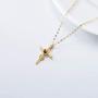 Yafeeso 14K Gold Crucifix Cross Necklace for Women, Solid Infinity Pendant Necklace with Red Heart Anniversary Bithday Jewelry Gifts for Her,16+2 Inch