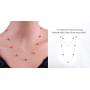 Swarovski Station Necklace Sterling Silver for Women 18 Inches Long Chain Necklace with Swarovski Crystals