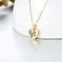 SISGEM 14K Real Gold Heart Necklace for Women,Solid Gold Chain and Pendant Necklace with Natural Diamond,Anniversary Jewelry Gifts for Wife Girlfriend,16+2