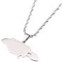 Silver Stainless Steel Jamaica Map Pendant Necklaces Jewellery Heart Jamaican Map Jewelry