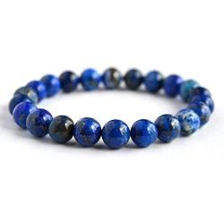 Certified Energized Gemstone Stretch Bracelets with COA - 8mm Beads Wristband, Wrist mala Beads Prayer Beads - Meditation Mala - Yoga Jewelry – Zodiac/Sun Sign Stones (Lapis Lazuli)