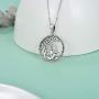 TRISHULA 925 Sterling Silver Necklace with Dog and Girl,Life of The Tree Round Pendant Jewelry Gift for Mother Daughter Girl