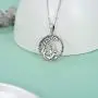 TRISHULA 925 Sterling Silver Necklace with Dog and Girl,Life of The Tree Round Pendant Jewelry Gift for Mother Daughter Girl