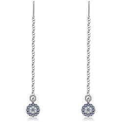 Spiritlele Evil Eyes Threader Earrings AAA CZ Crystal Ear Line Long Dangling Earrings for Women Girls