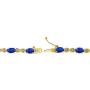 Sterling Silver Genuine, Created or Simulated Gemstone 6x4mm Oval Infinity Bracelet with White Topaz Accents