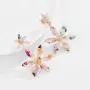 Nicole Miller New York Two Flowers Different Sizes Off-white Acrylic Transparent GoldDangle Earrings