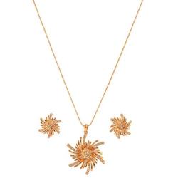 Touchstone Indian Bollywood Delicate Creative Designer Jewelry Pendant Set Colorful in Gold and Silver Tone for Women.