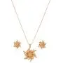 Touchstone Indian Bollywood Delicate Creative Designer Jewelry Pendant Set Colorful in Gold and Silver Tone for Women.