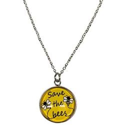 Infinity Collection Save The Bees Necklace, Help Save The Honeybees Awareness Jewelry, Save The Planet Charm Pendent for Women and Girls