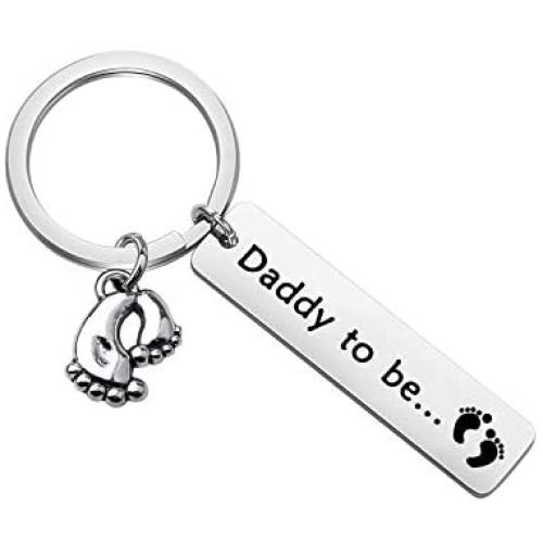 SEIRAA Pregnancy Gift New Dad Jewelry Daddy to Be Keychain Gift for New Mommy Dad Parents to be Gift