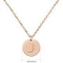 THREE KEYS JEWELRY Tiny Rose Gold Initial Necklace for Women Name Letter Charm Coin Round Small Cute Circle Script Pendant Mini Dainty Stainless Steel Initial Necklaces for Girls Women Daughter