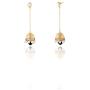 Moonstruck Traditional Long Indian Jhumka Jhumki Golden Dangle Earrings With Pearl For Women