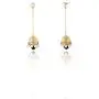 Moonstruck Traditional Long Indian Jhumka Jhumki Golden Dangle Earrings With Pearl For Women