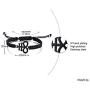VNOX Handmade Adjustable Satanic Baphomet Leviathan Cross Braided Bangle Bracelet Rope Bracelet for Men Women