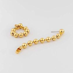 East Hill Jewelry Ball Chain Dangle Earrings 12k Gold Plated for Women, Length 2''