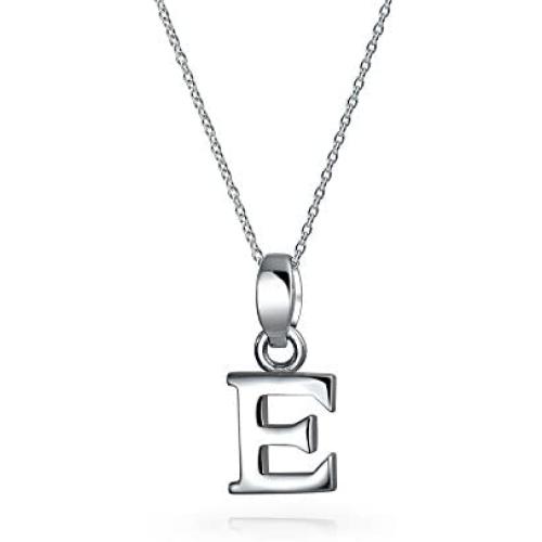Abc Capital Block Letter Alphabet A-Z Initial Pendant Necklace For Teen For Women 925 Sterling Silver