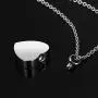 Heart Cremation Urn Ashes Necklace, No longer by my side.but forever in my heart,Stainless steel memorial pendant Waterproof memorial pendant